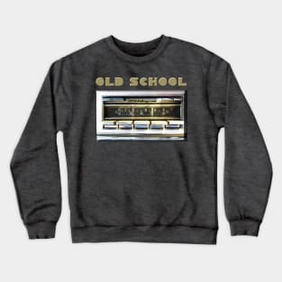 OLD SCHOOL Classic 8 Track Am Fm in Dash Car Radio Vintage Car Automobile Photo Crewneck Sweatshirt